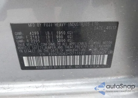 2017 Subaru Impreza 2.0I Premium from USA, damaged, VIN 4S3GTAD63H3711082